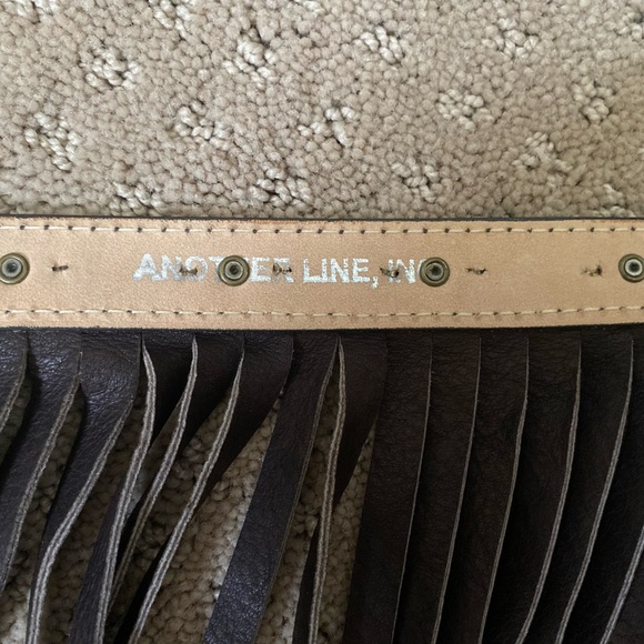 Vintage BOHO amber rhinestone studded Leather Fringe Waist Wrap statement belt - Picture 9 of 11